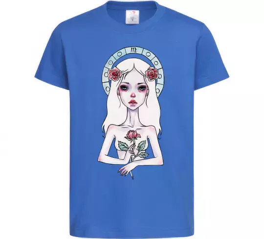 Дитяча футболка Virgo roses Яскраво-синій фото