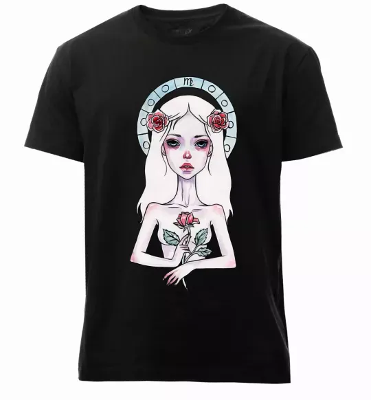 Мужская премиум футболка Virgo roses Черный фото