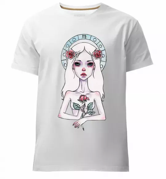 Мужская премиум футболка Virgo roses Белый фото