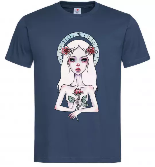 Мужская футболка Virgo roses Темно-синий фото