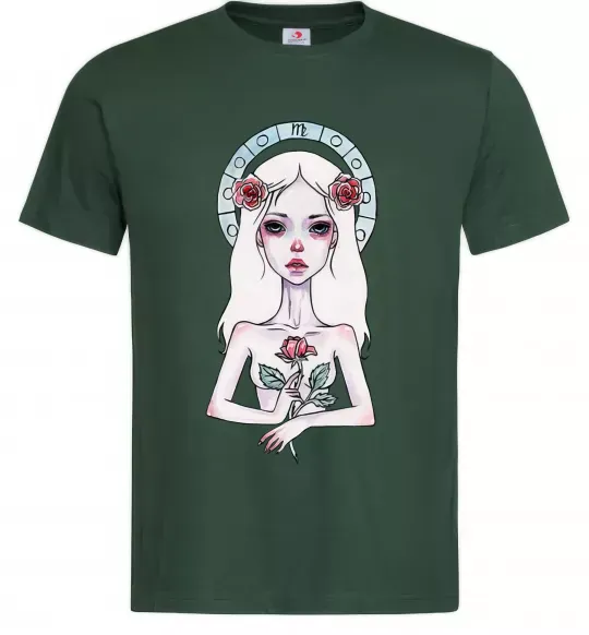 Мужская футболка Virgo roses Темно-зеленый фото