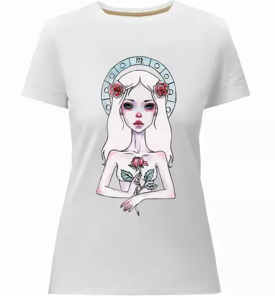 Женская премиум футболка Virgo roses Белый фото