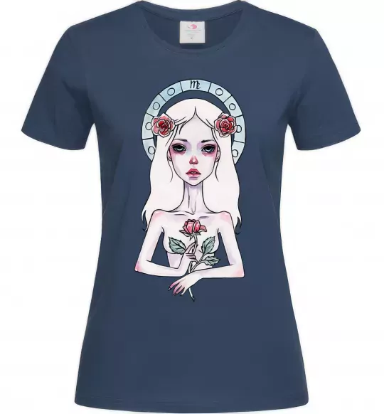 Жіноча футболка Virgo roses Темно-синій фото