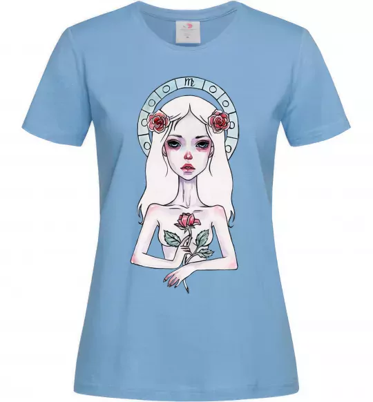 Жіноча футболка Virgo roses Блакитний фото