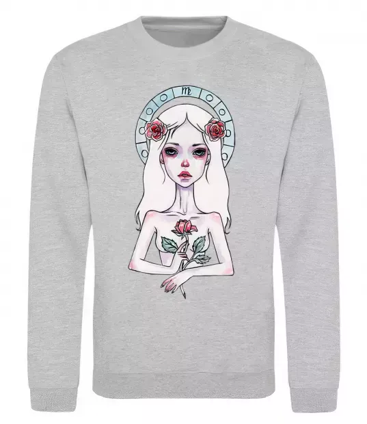 Свитшот Virgo roses Серый меланж фото