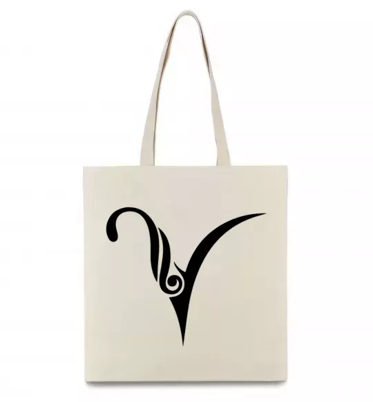 Эко-сумка Овен знак Бежевый фото