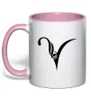 Чашка з кольоровою ручкою Овен знак Ніжно рожевий Чашка з кольоровою ручкою Овен знак Ніжно рожевий фото