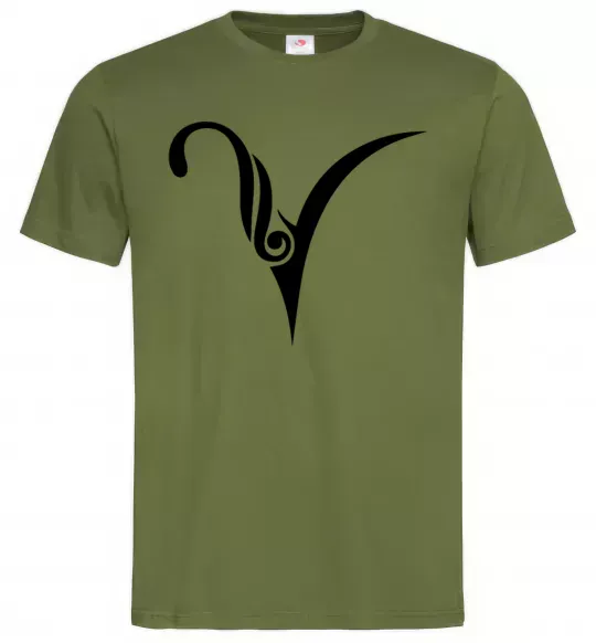 Чоловіча футболка Овен знак Оливковий фото