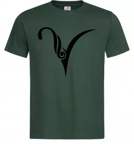 Чоловіча футболка Овен знак Темно-зелений фото