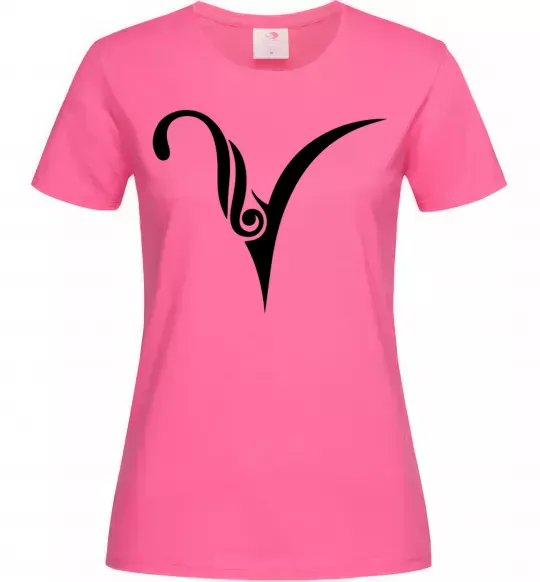 Женская футболка Овен знак Ярко-розовый фото