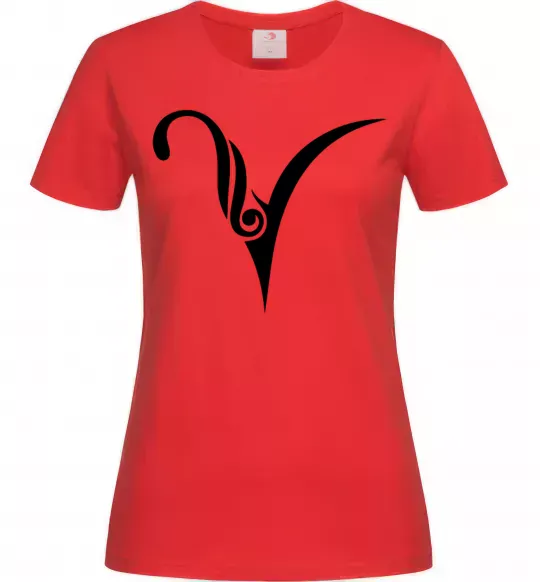 Женская футболка Овен знак Красный фото