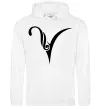 Чоловіча толстовка (худі) Овен знак Білий фото