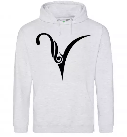 Чоловіча толстовка (худі) Овен знак Сірий меланж фото