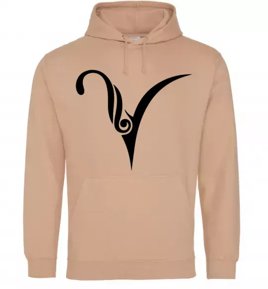 Чоловіча толстовка (худі) Овен знак Пісочний фото