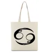 Эко-сумка Рак знак Бежевый фото