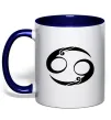 Чашка з кольоровою ручкою Рак знак Глибокий темно-синій Чашка з кольоровою ручкою Рак знак Глибокий темно-синій фото