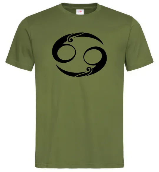 Чоловіча футболка Рак знак Оливковий фото
