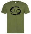 Чоловіча футболка Рак знак Оливковий фото