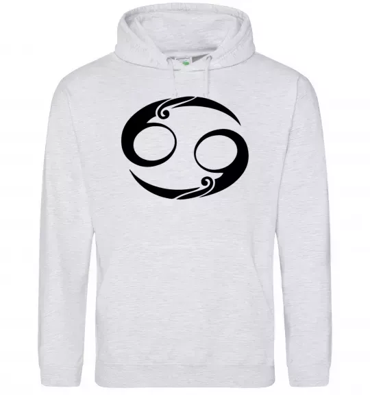 Женская толстовка (худи) Рак знак Серый меланж фото