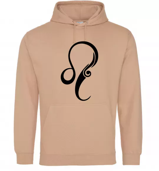 Женская толстовка (худи) Лев знак Песочный фото