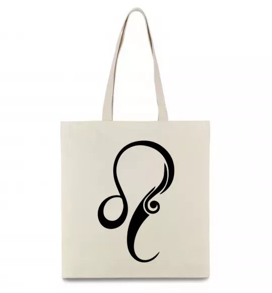 Эко-сумка Лев знак Бежевый фото