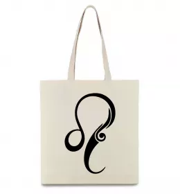 Эко-сумка Лев знак Бежевый фото