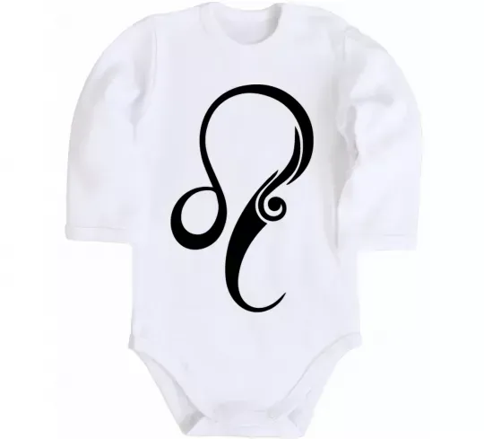 Дитячий бодік Лев знак Білий фото