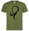 Мужская футболка Лев знак Оливковый фото