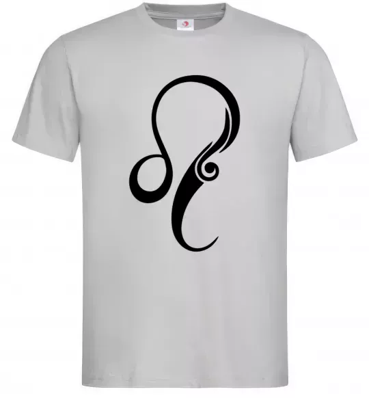 Мужская футболка Лев знак Серый фото