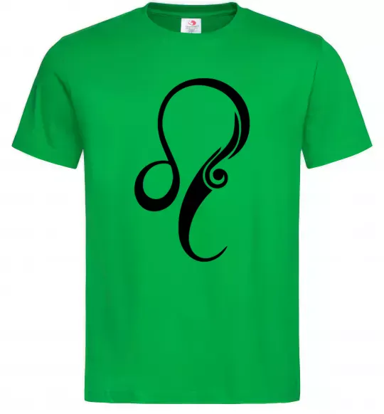 Мужская футболка Лев знак Зеленый фото
