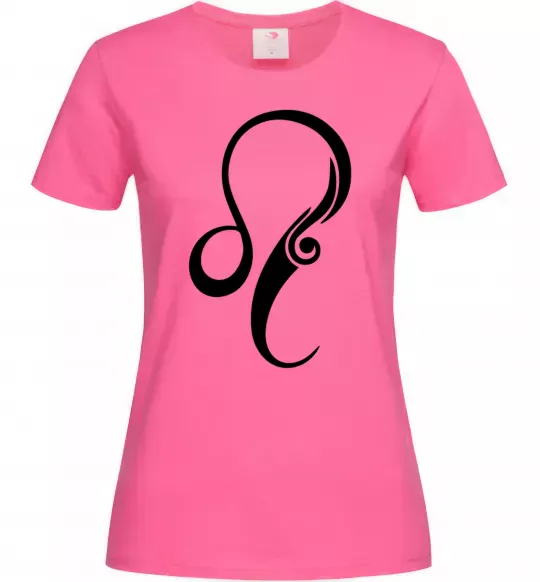 Жіноча футболка Лев знак Яскраво-рожевий фото