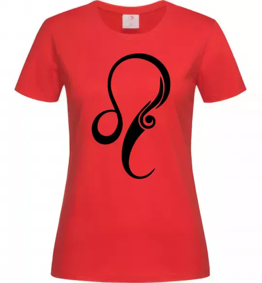 Жіноча футболка Лев знак Червоний фото