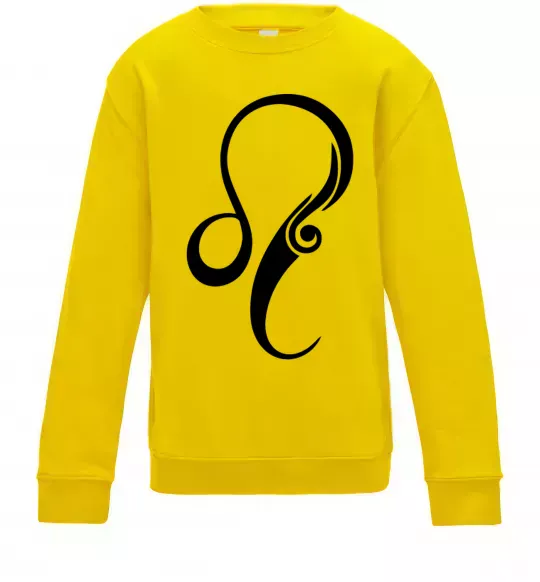Детский Свитшот Лев знак Солнечно желтый фото