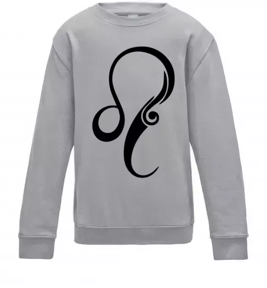 Детский Свитшот Лев знак Серый меланж фото