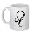 Чашка керамическая Лев знак Белый фото