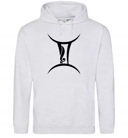 Мужская толстовка (худи) Близнюка знак Серый меланж фото