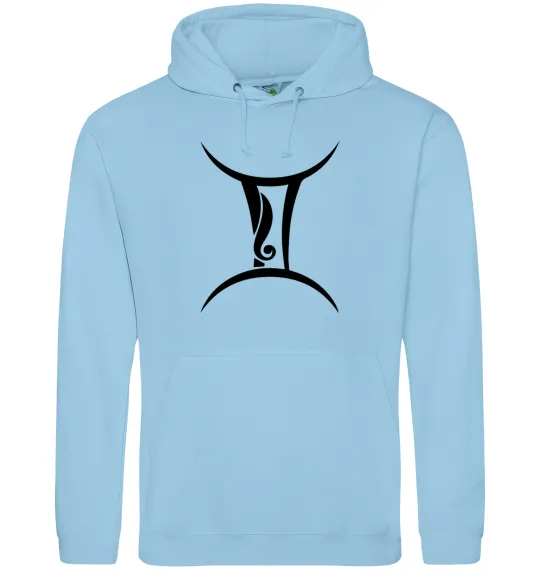 Чоловіча толстовка (худі) Близнюка знак Блакитний фото