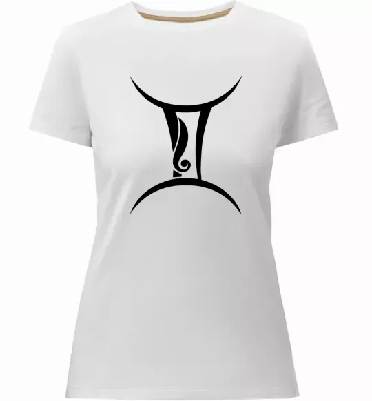 Жіноча преміум футболка Близнюка знак Білий фото