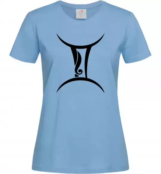 Женская футболка Близнюка знак Голубой фото