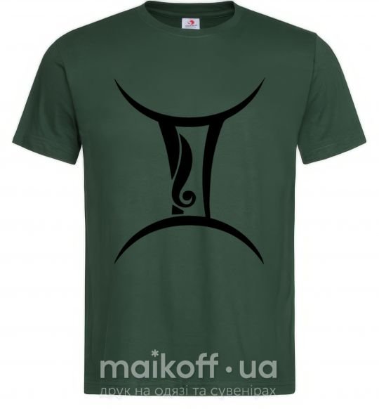 Чоловіча футболка Близнецы знак Темно-зелений фото