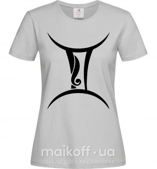 Жіноча футболка Близнецы знак Сірий фото