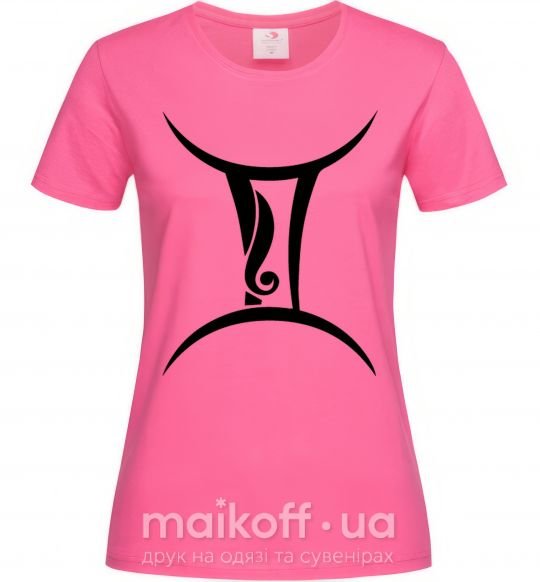 Женская футболка Близнецы знак Ярко-розовый фото