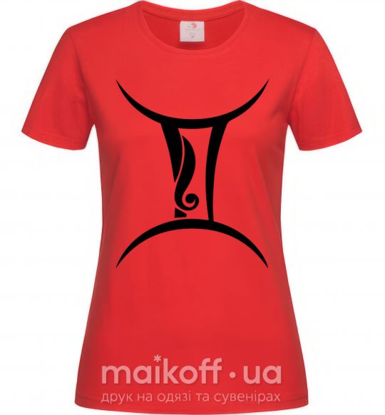 Жіноча футболка Близнецы знак Червоний фото