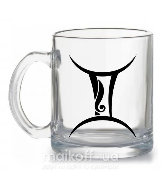 Чашка стеклянная Близнецы знак Прозрачный фото