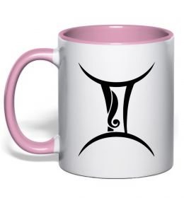 Чашка с цветной ручкой Близнюка знак Чашка с цветной ручкой Близнюка знак