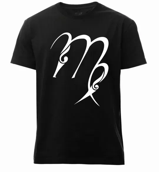 Чоловіча преміум футболка Діва знак Чорний фото