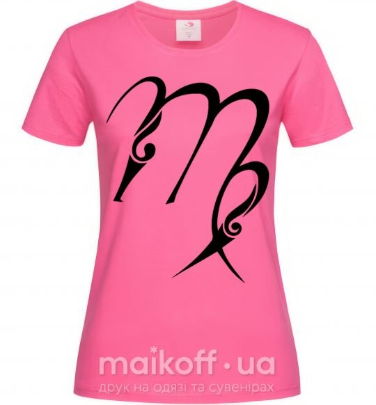Жіноча футболка Дева знак Яскраво-рожевий фото