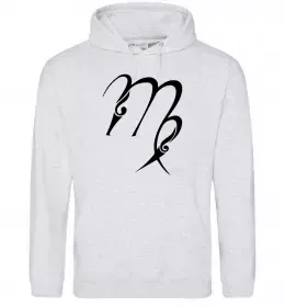 Женская толстовка (худи) Діва знак Серый меланж фото