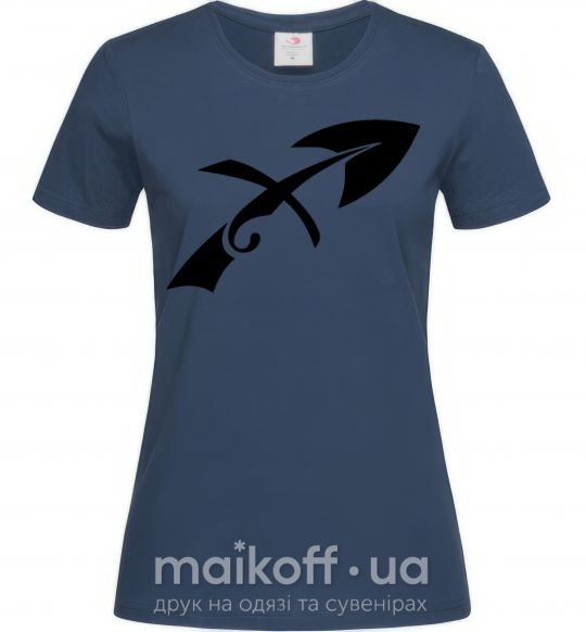 Женская футболка Стрелец знак Темно-синий фото