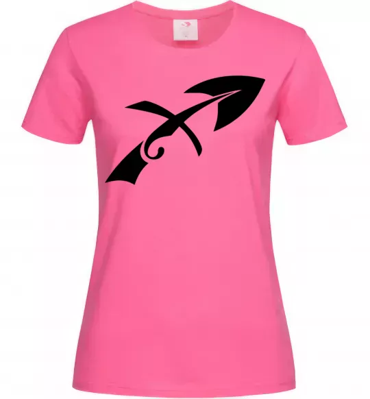 Женская футболка Стрілець знак Ярко-розовый фото